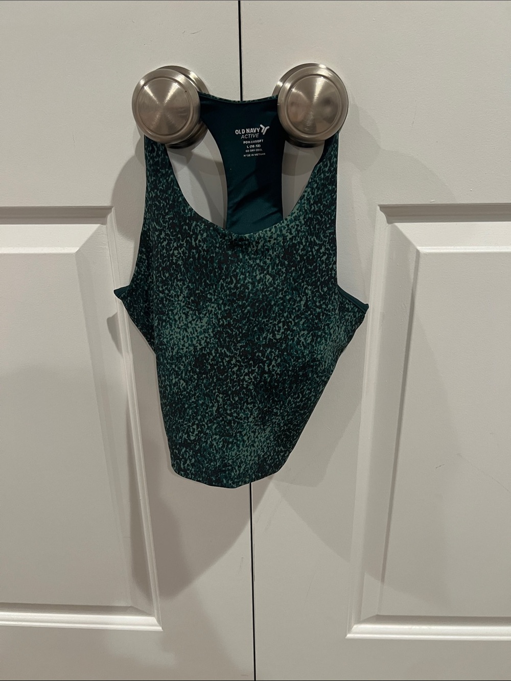 Old Navy Green Speckled Racerback Tank Top